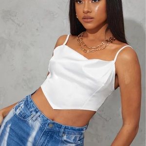 satin crop top
